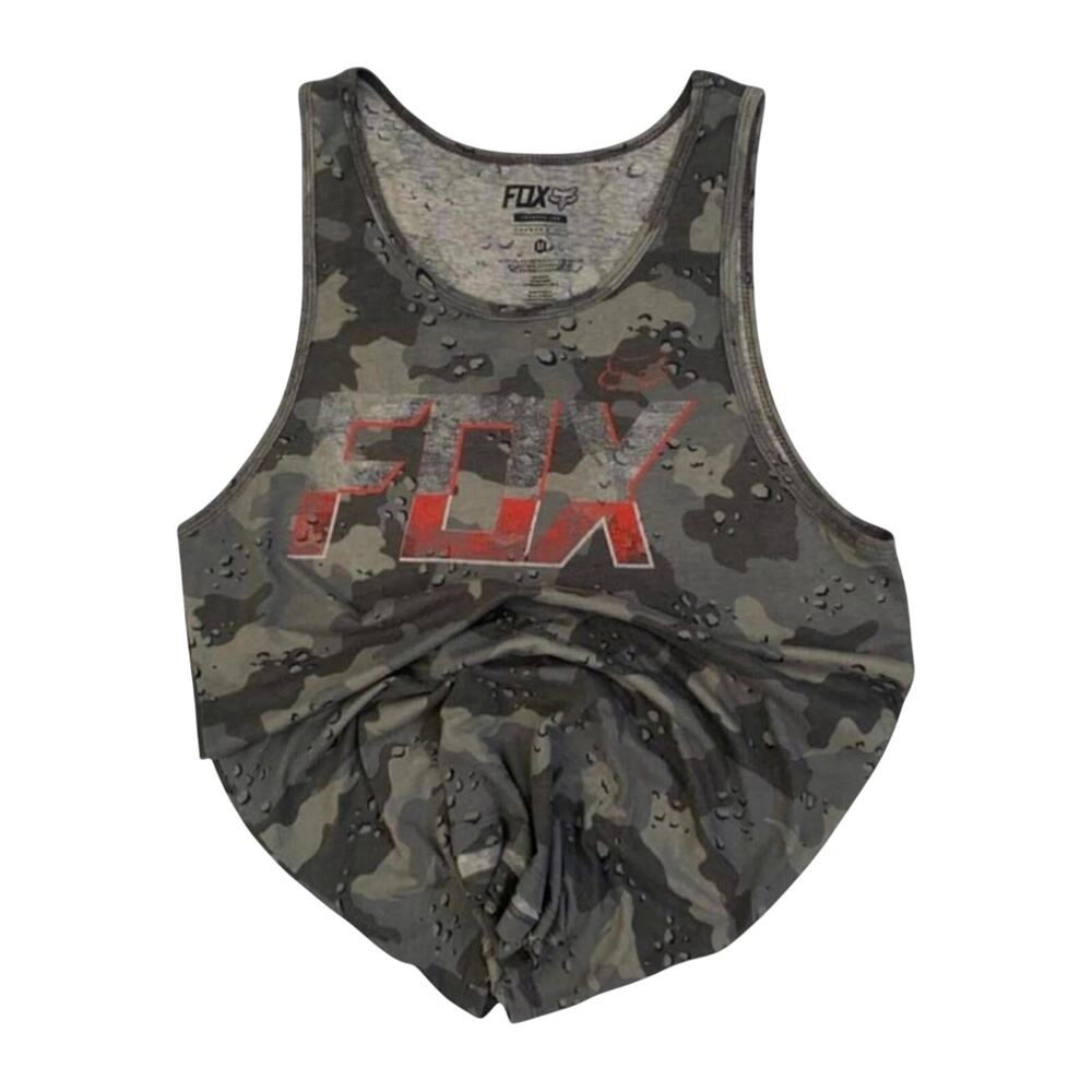 Fox Camo Dirt Bike Y2K Sleeveless Tank Top M
